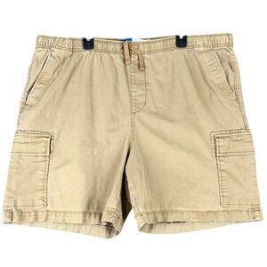Old Navy Jogger Built-In Flex Cargo Shorts Khaki Tan Elastic Waist XXL Mens